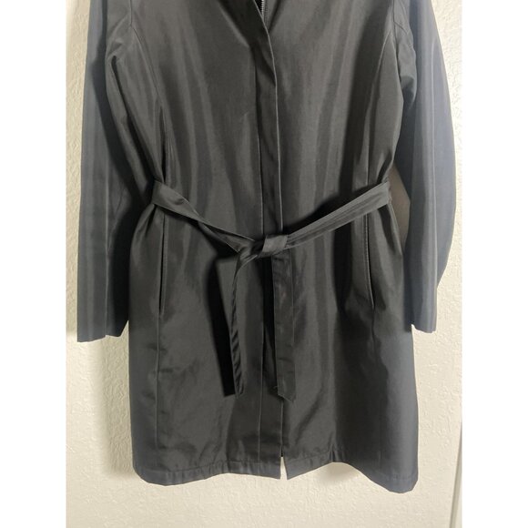 Eddie Bauer Womens Belted Black Polyester Trench Coat Size Medium - Picture 7 of 16